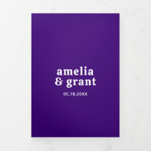 Boda moderno de código QR púrpura de tipo retro