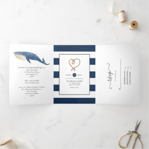 Invitación Tríptica Boda Náutica de la Ballena