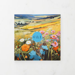 Invitación Tríptica Boda romántico y divertido