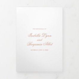 Invitación Tríptica Boda Rosa rosa formal elegante tradicional