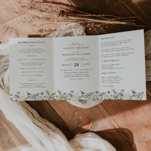 Invitación Tríptica Boda Silvestre Montañesa Rústica   Boho