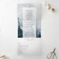 Boda Tri-Fold de Montañas Rústicas Moda a orillas