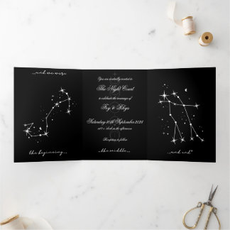 Invitación Tríptica  BookTok Romantacy Wedding Invite - Scorpio/Gemini