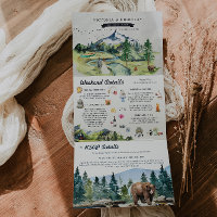 Bosque Río de Montaña Rústico | Boda Ilustrada