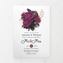 Burgundy - Boda floral Marsala y dorado