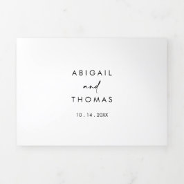 Invitación Tríptica Caligrafía Boda elegante moderna