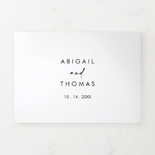 Invitación Tríptica Caligrafía Boda elegante moderna
