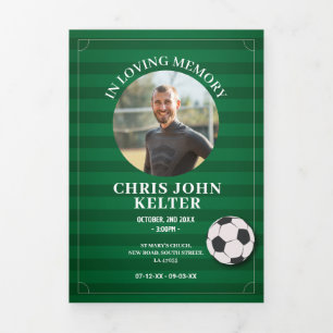 Invitación Tríptica Celebración obituaria del Fútbol Futbolista de la 
