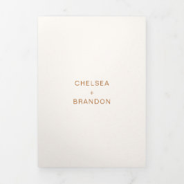 Invitación Tríptica Chelsea Earthy Neutrals Boda moderno
