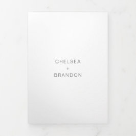 Invitación Tríptica Chelsea Grey Moderno Boda