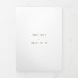 Invitación Tríptica Chelsea Sage Green Modern Boda