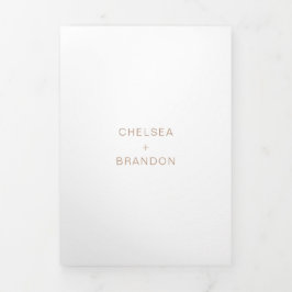 Invitación Tríptica Chelsea Taupe Boda moderno