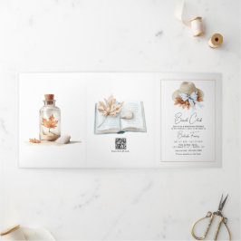 Invitación Tríptica Chic Social Beach Club Autumn Bachelorette Weekend