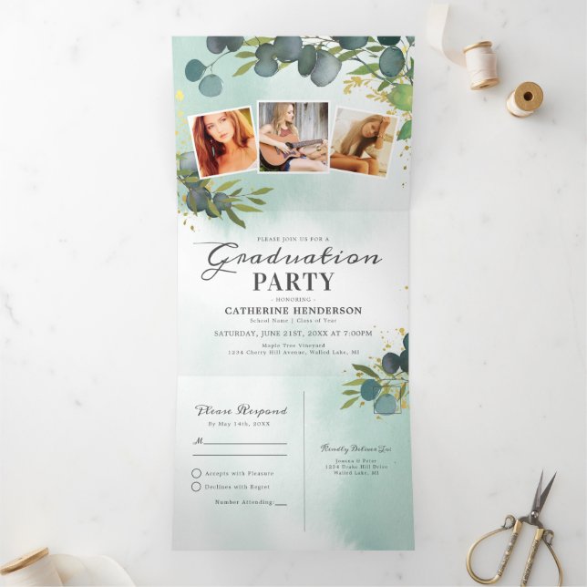 Invitación Tríptica Clase del Partido de Graduación del Eucalyptus 202 (Interior)