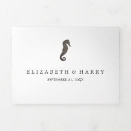 Invitación Tríptica Clay Seahorse Boda Suite
