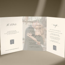 Código QR de detalles de RSVP de foto de marfil ne