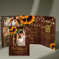 Collage de fotos rusas florales QR RSVP boda