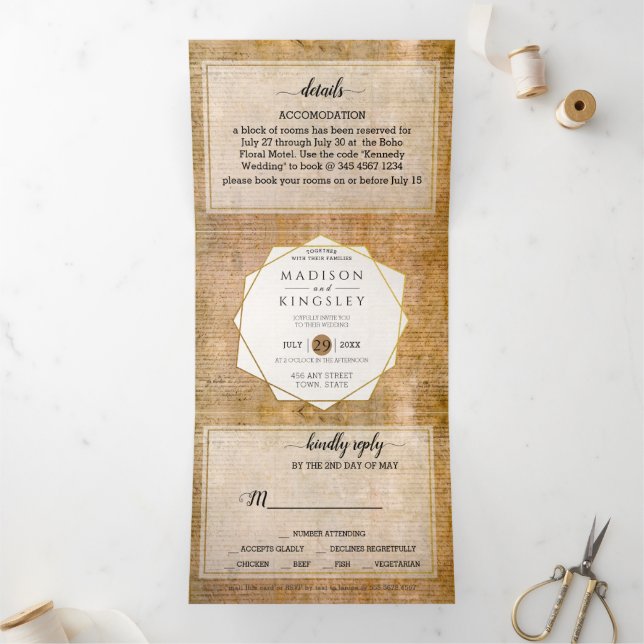 Invitación Tríptica Declaración de independencia 📜 pergamino de los E (Interior)