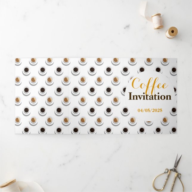 Invitación Tríptica Descanso para el café. (Exterior)