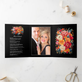 Invitación Tríptica Detalles del invitado del Boda Fiesta, código de f