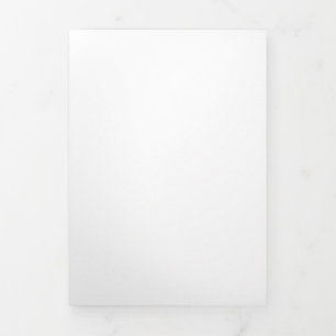 Invitación Tríptica Diseño simple blanco personalizado Agregar foto o 