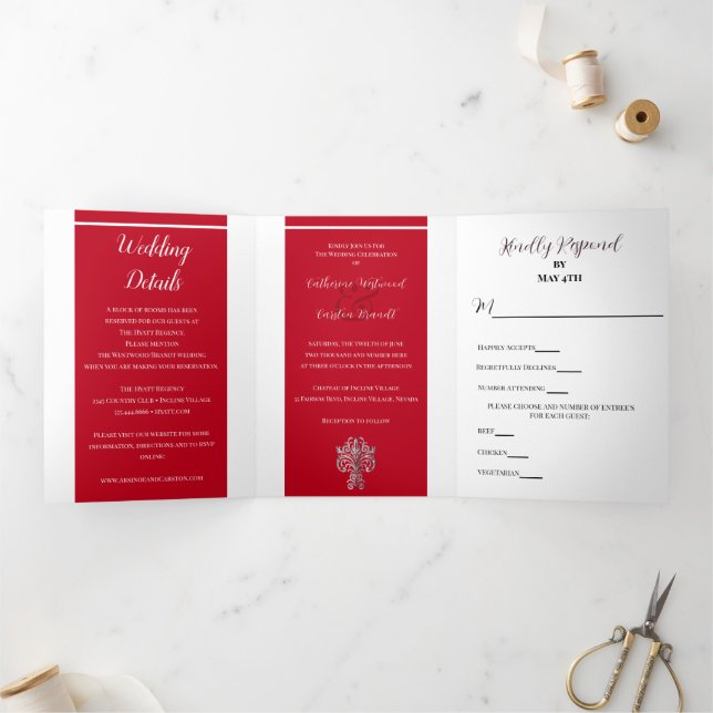 Invitación Tríptica El Boda de dos colores con clase (Interior)