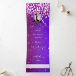 Invitación Tríptica Elegante Boda de árbol de hojas de corazón rosado