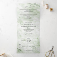 Elegante Juniper Sage Green Metallic Marble Boda