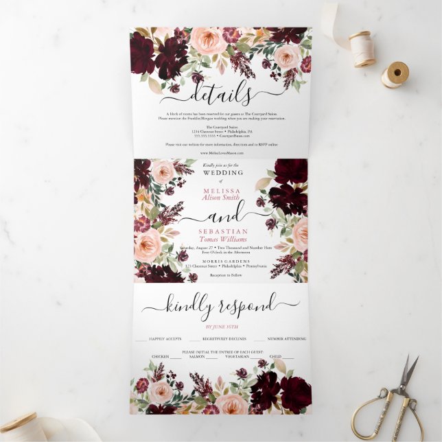 Invitación Tríptica Elegante tríptico fotograma fl (Interior)