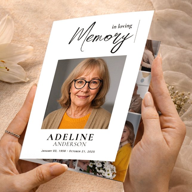 Invitación Tríptica En amor por la memoria Obituario foto triple funer (Subido por el creador)