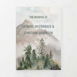 Invitación Tríptica En el salvaje paisaje montañoso ruso Fox roja