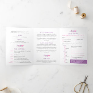 Invitación Tríptica Enredaderas de otoño acuarela índigo boda todo en 