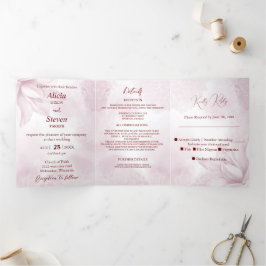 Invitación Tríptica Ethereal Magnolia, Boda