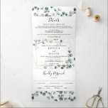 Invitación Tríptica Eucalyptus Greenery Wedding Tri-Fold Invitations<br><div class="desc">Display all the details of your wedding with this lovely tri-fold wedding invitation. Guests can easily cut away the RSVP postcard and place in the mail! Easily edit all of the information with your wedding details!</div>