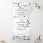 Invitación Tríptica Eucalyptus Greenery Wedding Tri-Fold Invitations<br><div class="desc">Display all the details of your wedding with this lovely tri-fold wedding invitation. Guests can easily cut away the RSVP postcard and place in the mail! Easily edit all of the information with your wedding details!</div>