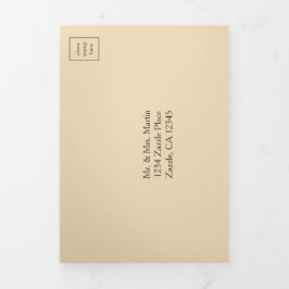 Invitación Tríptica Faroles de marfil todo en un Boda