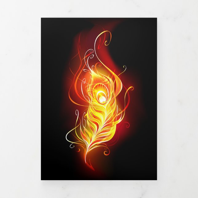 Invitación Tríptica Feather Peacock (Foto de portada)