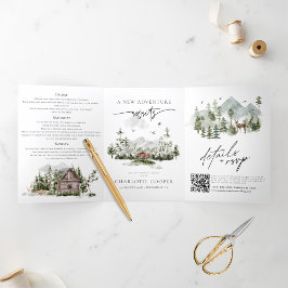 Invitación Tríptica Fiesta de Bachelorette del Campamento de Montaña R