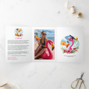 Invitación Tríptica Fiesta de Grado Tropical de uno o dos grados más c