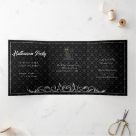 Invitación Tríptica Fiesta de Halloween de Noche Oscura