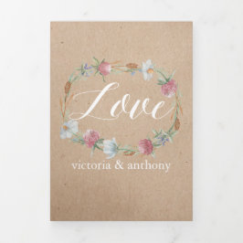 Invitación Tríptica Flor De Flor En La Suite De Bodas De Kraft Country