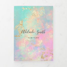 Invitación Tríptica Folleto de fondo inspirado en opal