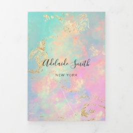 Invitación Tríptica Folleto de fondo inspirado en opal