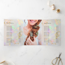 Invitación Tríptica folleto elegante opal triple-pliegue