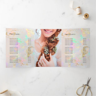 Invitación Tríptica folleto elegante opal triple-pliegue