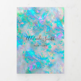 Invitación Tríptica Folleto triple plegado de fondo óptico