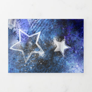Invitación Tríptica Fondo espacial con estrellas