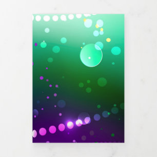 Invitación Tríptica Fondo morado festivo Mardi Gras