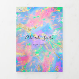 Invitación Tríptica fondo opal neon Tri-Fold Brochure