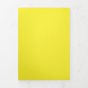 Invitación Tríptica Fondo sólido amarillo brillante   Diseño minimalis